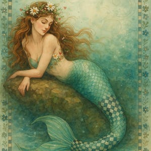 Mermaid Rice Paper for Decoupage A4 Sheet Soft Pastel Mermaid