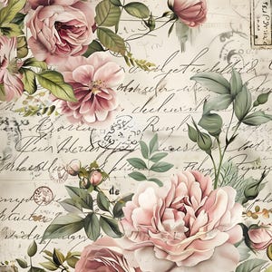 Rustic Roses Paper Botanical Rose Rice Paper Sheet: Vintage Floral A4 for Decoupage - Etsy
