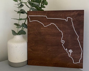 Florida State Outline | Custom Home State Map | Florida Map | Home State Sign | State Outline Wood Sign | Hometown Map | Wood Florida Map