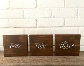 Wood Table Numbers | Rustic Wedding Table Numbers | Wood Wedding Table Numbers | Block Wedding Table Numbers | Wedding Reception Tables