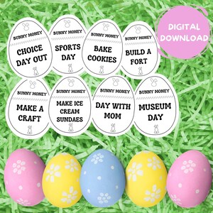 Printable Easter Egg Tokens, Easter Egg Coupons, Printable Coupons for Kids, Easter Bunny Coupon, Easter Egg Fillers, Egg Hunt Coupons