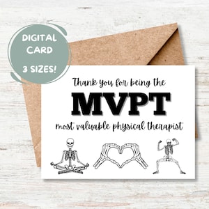 Physical Therapy Gift, Printable Physical Therapy Card, PT Card, Physical Therapist Thank You Card, PT Month, Employee Appreciation, PT Gift