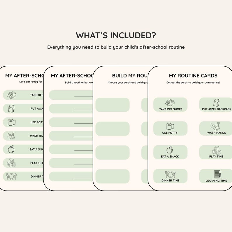 Build A Routine Card Toddler After School Routine Chart | Visual Schedule for Kids ...
