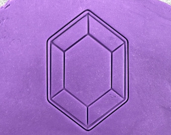 Zelda Rupee Fondant Cookie Cutter 3D Geprint