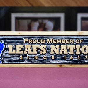 Toronto Maple Leaf&#39;s, One of a kind, Custom, Handcrafted, Cedar, Super Fan, Man Cave, Decor, Vintage, NHL, Sports Sign