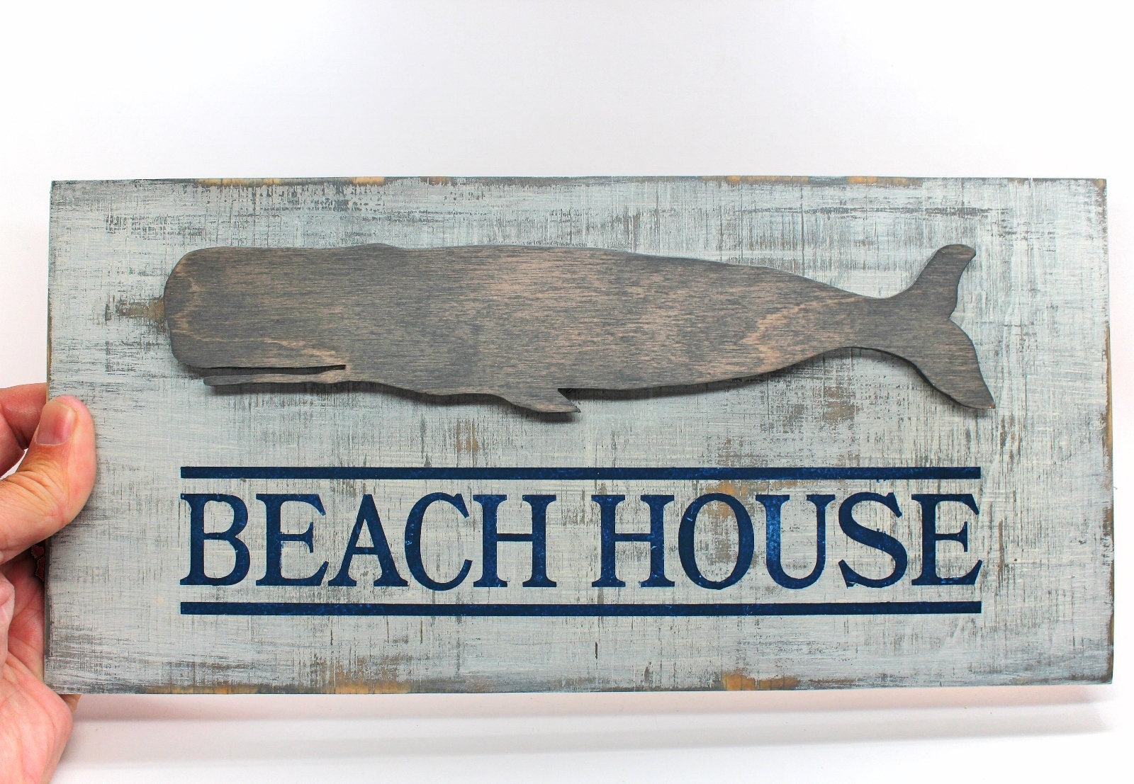 Nautical Whale Wood Beach House Sign Plaque Nautical Coastal Etsy
