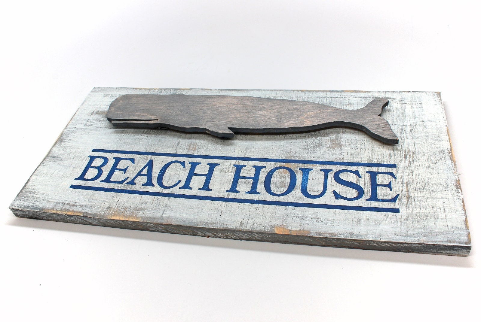 Nautical Whale Wood Beach House Sign Plaque Nautical Coastal Etsy
