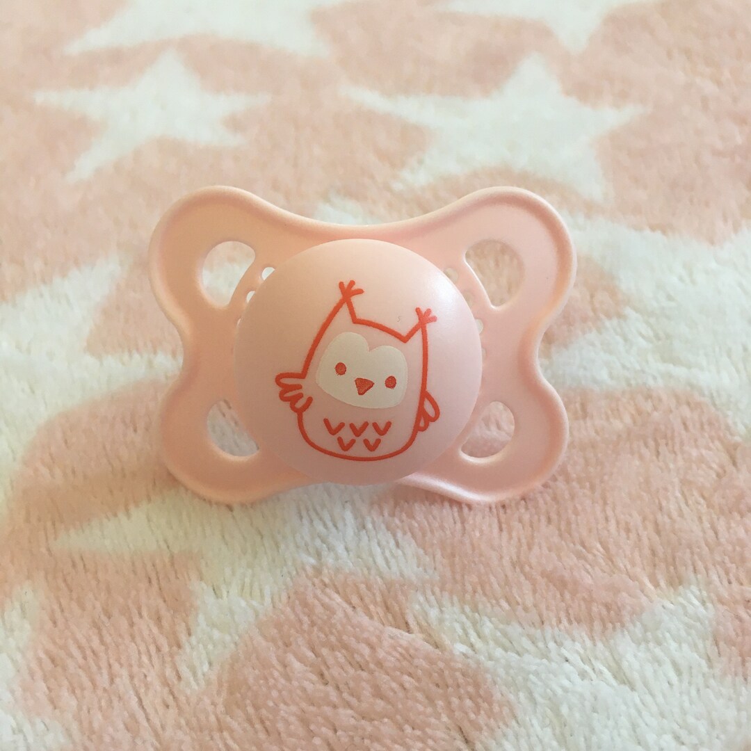 ABDL Modified Pacifier MAM Matte Small Pink Owl - Etsy