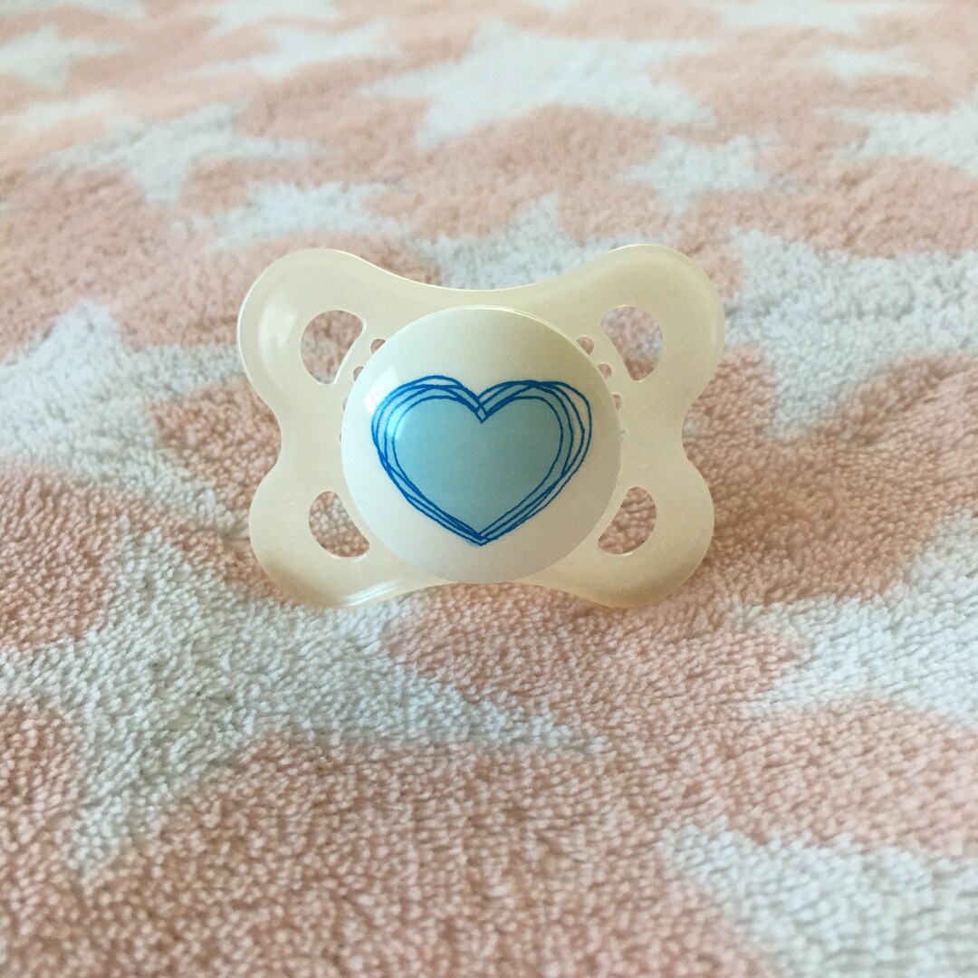 ABDL Modified Pacifier MAM Blue Heart - Etsy
