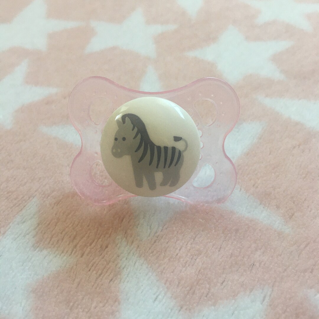 ABDL Modified Pacifier - MAM Small Pink Zebra - Etsy