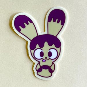 Pudding Bunny Holding Pudding Mini Vinyl Sticker