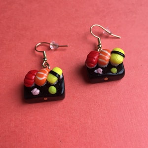Sushi Plate Polymer Clay Earrings