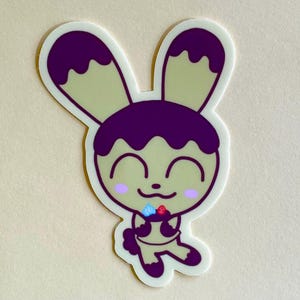Pudding Bunny Holding Pudding Vinyl Sticker