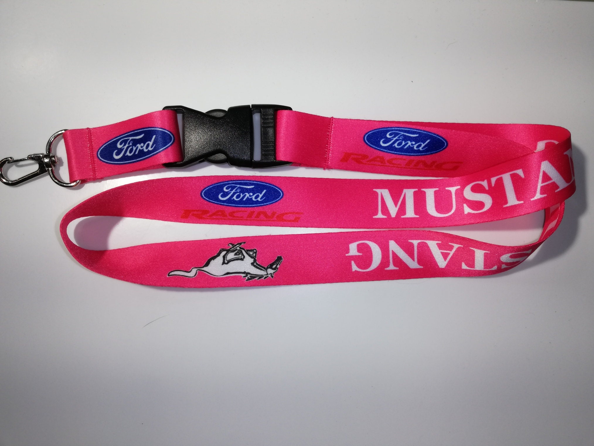 Stars Pink Keychain Lanyard - 19.5 Inch, Ultra-Soft Polyester With Metal Clasp