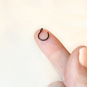 Faux Black Nose Ring - Fake Nose Ring - Minimalistic Piercing