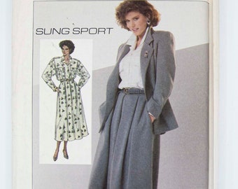 Simplicity  Sewing Pattern 7588, Vintage Pattern, Misses' Shirt, Skirt, Jacket, Size 12 and 10, UNCUT (factory folded), Year 1986