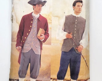 Butterick Kostüm Schnittmuster 3072, Historisches Halloween-Kostüm, Herren Mantel, Weste, Hemd, Hose, Hut, Größe 38-40-42, UNGESCHNITTEN, Jahr 2001