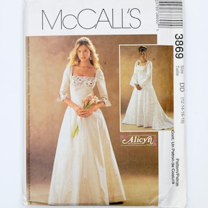Cartamodello 3869 di McCall, abito da sposa, abito da sposa, taglia 12-14-16-18, UNCUT anno 2002