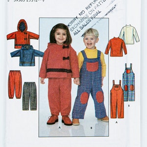 Simplicity Sewing Pattern 9935, Toddlers' Overall, Jacket, Pants, Top, Size 2-3-4, UNCUT (factory folded), Year 2001