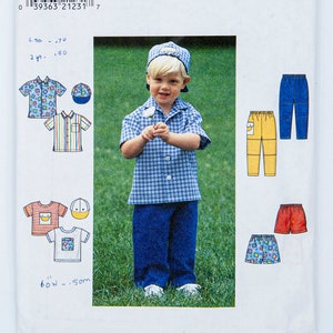 Simplicity Sewing Pattern 7994, Children's Shirt, Top, Pants, Shorts, Cap, Vintage, Sizes 1/2,1,2 / 2,3,4, UNCUT (factory folded) Year 1997