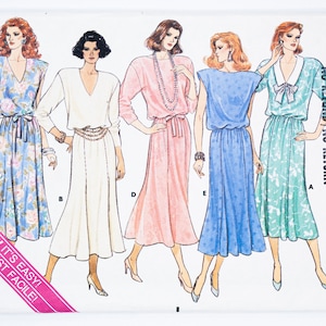 Butterick Sewing Pattern 3965, Vintage Pattern, Easy to Sew, Misses&#39; Dress, Size 8-10-12, UNCUT (factory folded), Year 1986