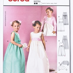 Burda Sewing Pattern 9757, Flowergirl Girls Dress, Size 2-8
