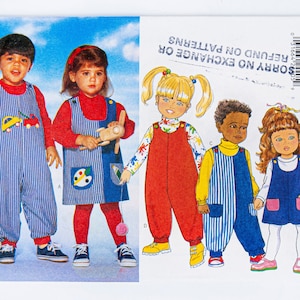 Butterick Sewing Pattern 4691, Toddlers&#39;/Children&#39;s Jumpsuit, Jumper, Easy to Sew, Ruth Scharf, Vintage Pattern, Size 4-6 UNCUT(ff)Year 1996