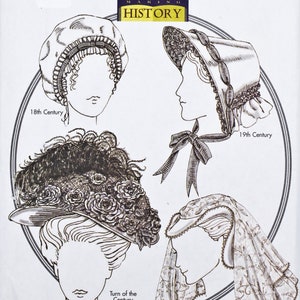 Butterick Sewing Pattern 4210, Halloween Pattern, Historical 16th-19th Century Style Hats, UNCUT (factory folded), Year 2004