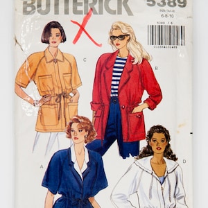 Butterick Sewing Pattern 5389, Misses&#39; Jacket, Vintage Pattern, Size 6-10, UNCUT (factory folded), Year 1991