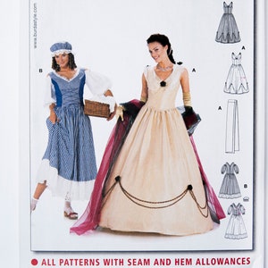 Burda Sewing Pattern 2479, Historical Costume Pattern, Halloween Pattern Misses&#39; Dress, Size 10-20 UNCUT (factory folded) Year 2003