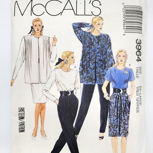 McCall&#39;s Sewing Pattern 3964, Misses&#39; Jacket, Top, Skirt, Pants, Vintage Pattern, Easy to Sew, Size XL (22-24), UNCUT (FF), Year 1988