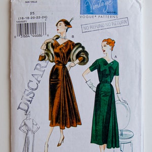 Vogue Sewing Pattern 8850, Vintage Pattern, Misses&#39; Dress, Size 16-24, UNCUT (factory folded), Year 2012