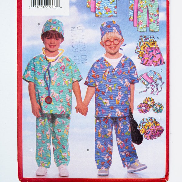 Butterick Sewing Pattern 5565, Children's Top, Shorts, Pants, Hat, Easy to Sew, Vintage Pattern, Size 2-3-4-5, UNCUT (ff) Year 1998