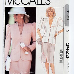McCall&#39;s Sewing Pattern 9423, Vintage Pattern, Misses Jacket, Skirt, by Linda Evans, Size 18, UNCUT (factory folded), Year 1985