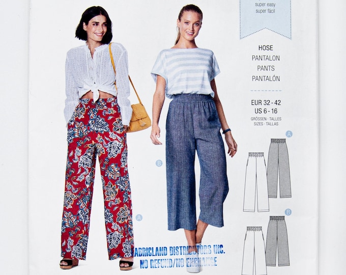 Burda Sewing Pattern 6229, Misses' Pants, Easy to Sew, Size 6-16, UNCUT ...