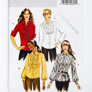 Butterick Sewing Pattern 5284, Misses&#39; Shirt, Size 8-14, UNCUT (factory folded), Year 2008