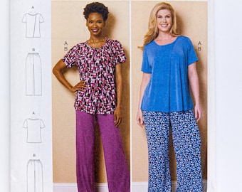 Butterick Sewing Pattern 6262, Misses' / Women's Loungewear, Top, Pants, by Connie Crawford, Plus Size XXL-6XL, UNCUT (FF) Year 2015