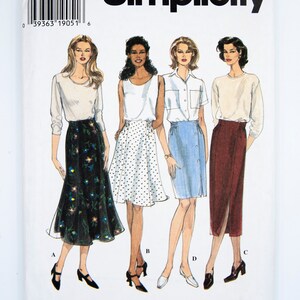 Simplicity Sewing Pattern 7206, Vintage Pattern, Misses&#39; Skirt, Size 12-18, UNCUT (factory folded) Year 1996