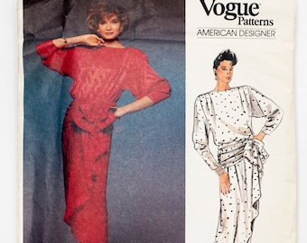 Vogue Sewing Pattern 1510, Misses' Dress, American Designer Kasper, Vintage Pattern, Size 12, UNCUT (factory folded), Year 1986