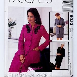 McCall&#39;s Sewing Pattern 9633, Misses&#39; Jacket, Skirt, Vintage Pattern, Size 12, UNCUT (factory folded), Year 1998