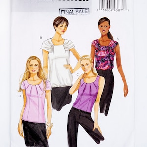 Butterick Sewing Pattern 5608, Misses&#39; Top, Size 8-10-12-14, UNCUT (factory folded), Year 2011