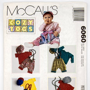 McCall&#39;s Sewing Pattern 6060, Infants&#39; Top, Pants, Hat, Vintage Pattern, All Sizes Inc., UNCUT (factory folded), Year 1992