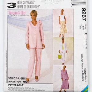 McCall&#39;s Sewing Pattern 9267, Vintage Pattern, Misses&#39; Jacket, Top, Pants, Skirt, Size 14-16-18, UNCUT (factory folded), Year 1998