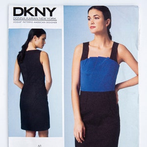 Vogue Sewing Pattern 1444, Misses&#39; Dress, Donna Karan New York Collection, American Designer, Size 6-14, UNCUT (factory folded), Year 2013