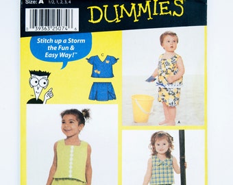 Simplicity Sewing Pattern 9787, Toddlers' Top, Shorts, Skort, Cropped Pants, Vintage Pattern, Size 1/2-4, UNCUT (factory folded), Year 2001