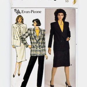 Butterick Sewing Pattern 3477, Misses&#39; Jacket, Skirt, Pants, Size 10, UNCUT (factory Folded), Year 1985