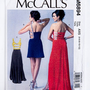 McCall&#39;s Sewing Pattern 6894, Misses&#39; Evening Dress, Size 4-12, UNCUT (factory folded), Year 2014