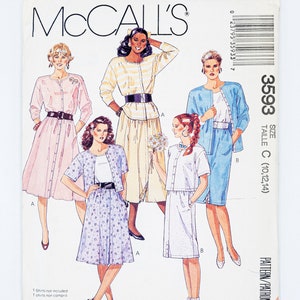 McCall&#39;s Sewing Pattern 3593, Misses&#39; Skirt, Top, Vintage Pattern, Size 10-12-14, UNCUT (factory folded), Year 1988