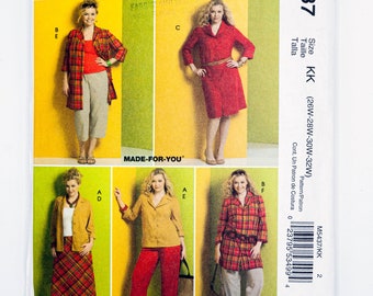 McCall's Sewing Pattern 5437, Misses' Jacket, Dress, Pants, Skirt, Size 26W-28W-30W-32W, UNCUT (factory folded), Year 2007