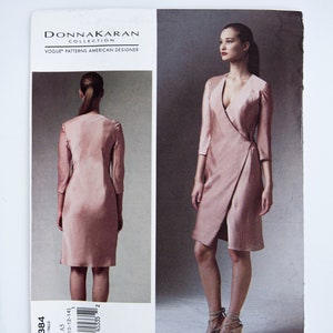 Vogue Sewing Pattern 1384, Misses&#39; Dress, Donna Karan Collection, American Designer, Size 6-14, UNCUT (factory folded), Year 2013